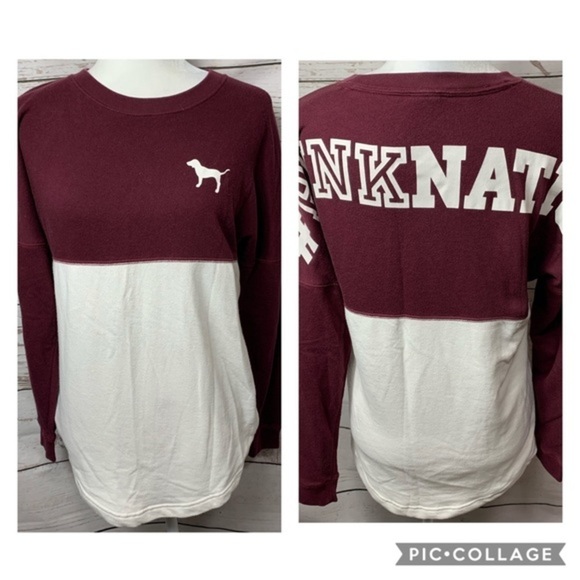PINK #PINKNATION Varsity Crew Sweatshirt - Picture 1 of 7